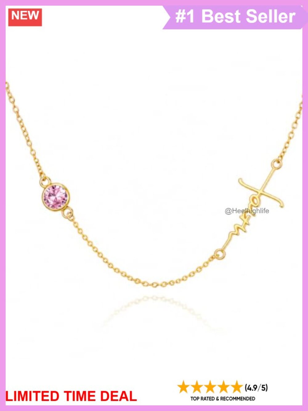 14K Gold Plated Birthstone Faith Cross Necklace Choker